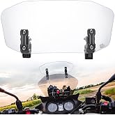 KEMIMOTO Motorcycle Windshield Aluminum Metal Heightened Windshield | Upgraded, Extension Spoiler Clip Universal Adjustable Extension Clips, Clear, Adjustable Angle