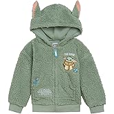 STAR WARS The Mandalorian Grogu Cozy Sherpa Cosplay Hoodie Newborn to Big Kid Sizes (0-3 Months - 14-16)