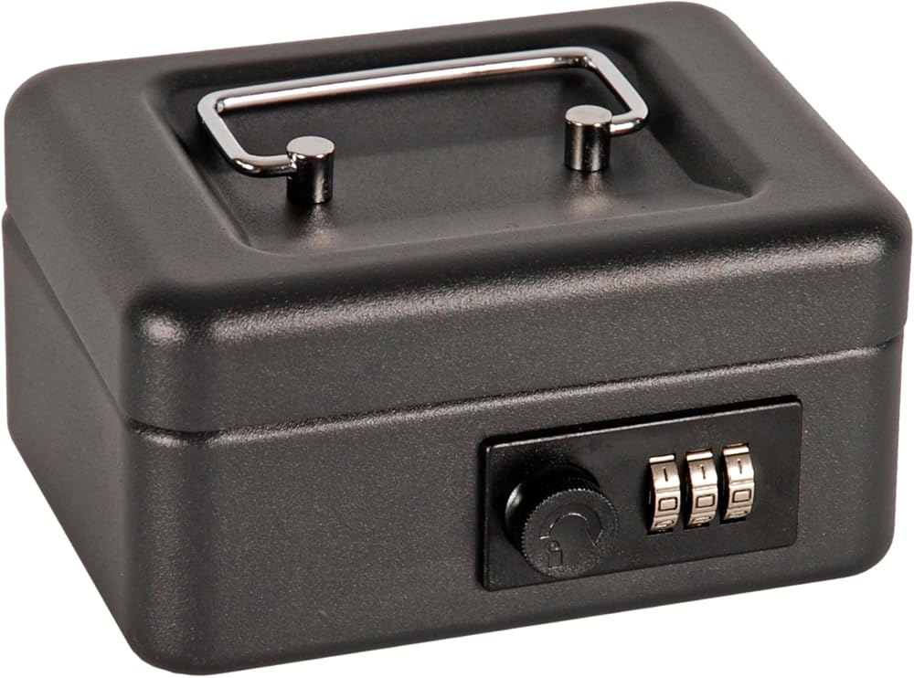 Cathedral Products 6 Inch Steel Cash Box with Combination Lock