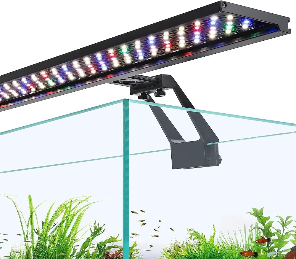 hygger Clip On Full Spectrum Aquarium Light 22W Day Night Timer 120 LEDs