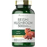 Carlyle Reishi Mushroom Supplement | 300 Capsules | Non-GMO, Gluten Free Reishi Mushroom Extract