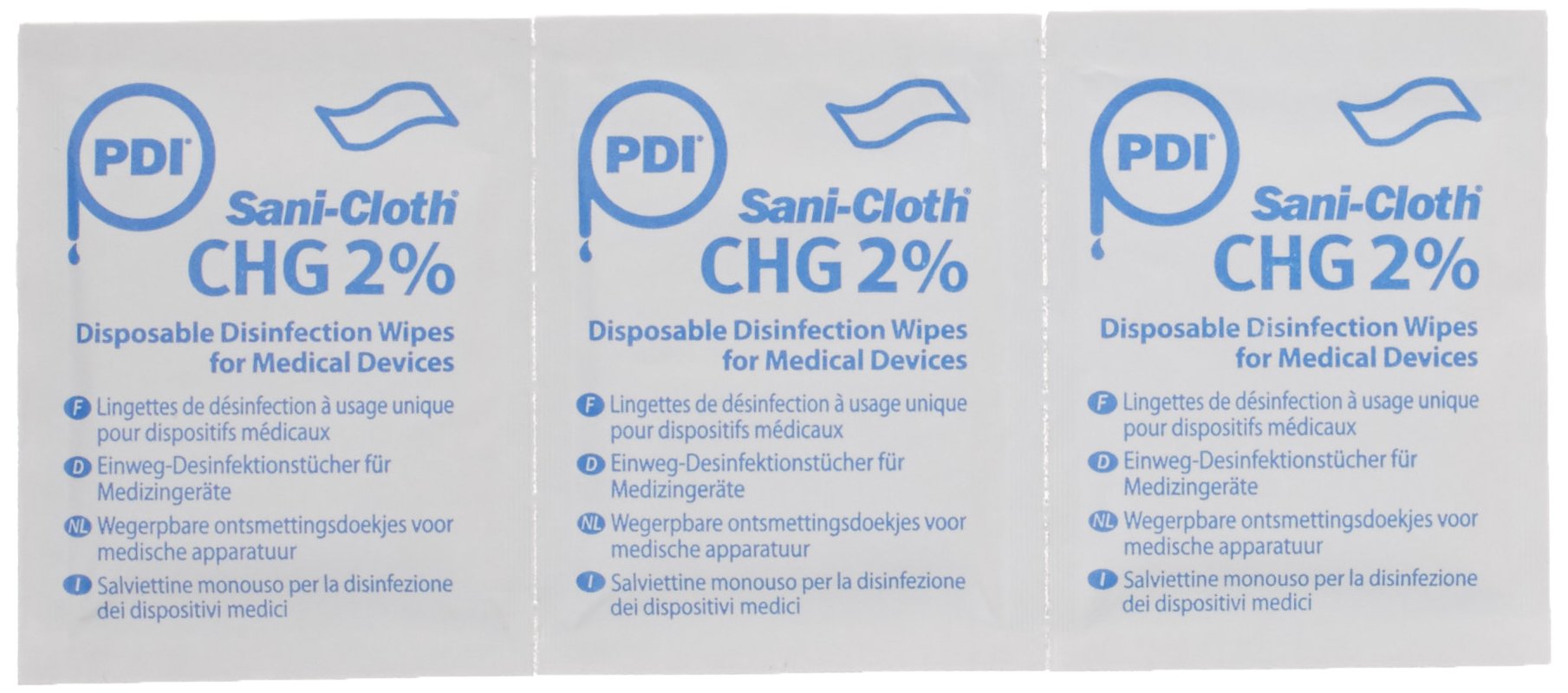 PDI UNXP00220 Sani-Cloth Chg 2% Wipes 200Mmx128M m 50Gs m White 100 Sachets/Box (Pack of 100)