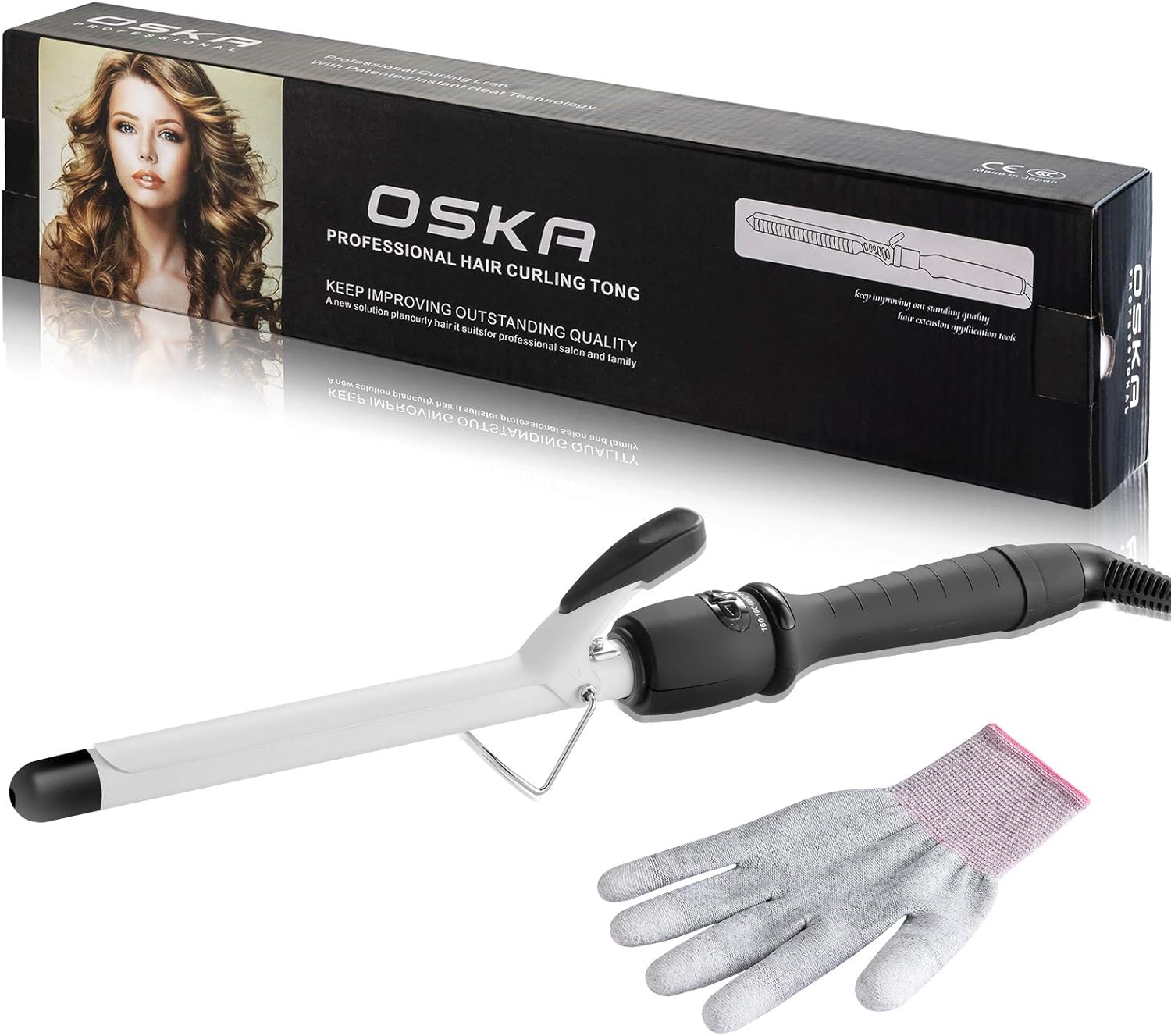 Hair Curler with 4 Adjustable Temperature Control Gear Rollers, with Heat Resistant Gloves, Fast Heating, 30 Seconds, 110-240 - v Double Stable Voltage Suit Length Hair Modelling curlers: Health & Personal Care