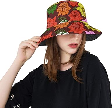 red rose bucket hat