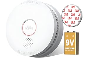PUTOGESAFE Smoke Detector Fire Alarms 9V Replaceable Battery, Smoke Alarm with Photoelectric Sensor, Easy to Install with Magnetic Mount, Fire Detectors for Home, UL217-10th Listed, 1 Pack