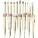 Vynestra Buttery Blends Brush Set 18Pcs Face&amp;Eye Makeup Brushes Set labeled | Make up Brushes Gift Set ultra Soft Complete with Blending,Foundation,Concealer,Blush,Bronzer, Eyeshadow Brush &amp; Non-Shedding