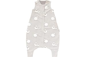 Woolino 4 Season Baby Sleep Bag with Feet Opening, Australian Merino Wool and Organic Cotton, Toddler Sleeping Bag, 18-36mo, Sheep