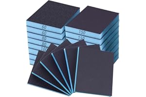 Necosthua 16 Pack Sanding Sponge, 60 80 100 120 150 180 240 320 Coarse Medium Fine Grits Sanding Block,Wet Dry Sandpaper Block Sandpaper Sponge for Wood Metal FurniturePaint and Drywall