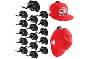 Lrgkcne Adhesive Hat Rack for Wall Baseball Caps, 16 Pack Hooks for Hats, Strong Hold hat Wall Organizer, Minimalist hat Display Rack, No Drilling Hat Racks for Door,Bedroom,Closet Black
