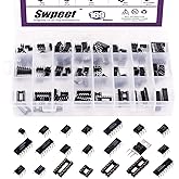 Swpeet 169Pcs 21 Types Integrated Circuit Chip Assortment Kit, Including Opamp, Oscillator, Pwm, LM324, LM358, LM386, LM393, 