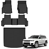 All Weather Floor Mats Cargo Mat Fit for Jeep Grand Cherokee(WL Include 4xe, Not WK2 or WL75) 2022-2025 2026 5 Seat Only TPE Rubber Liners All Season Guard Odorless Anti-Slip Floor Mats Cargo Liner