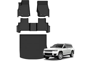 AUXKO All Weather Floor Mats Cargo Mat Fit for Jeep Grand Cherokee(WL Include 4xe, Not WK2 or WL75) 2022-2025 5 Seat Only TPE Rubber Liners All Season Guard Odorless Anti-Slip Floor Mats Cargo Liner