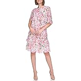 Jessica Howard Womens Mini Floral Chiffon Cocktail Party Dress