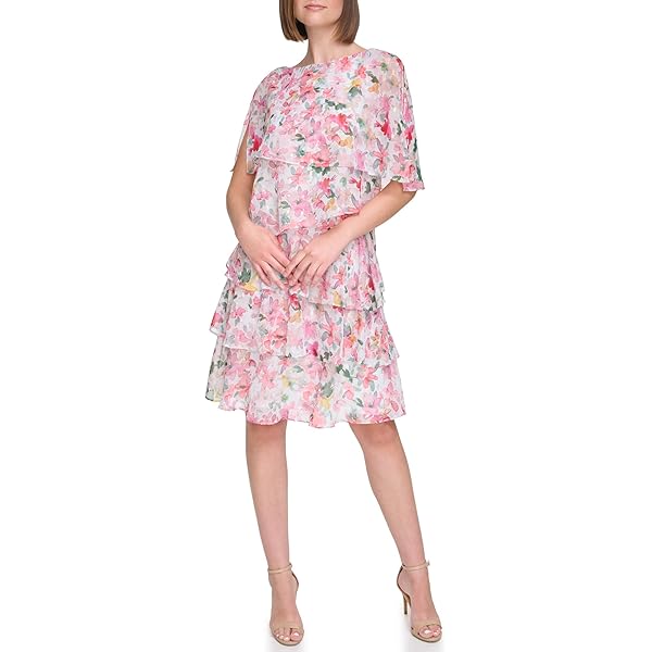 navy blue dress for baby girl Jessica Howard Womens Plus Floral A-Line Dress main image 1