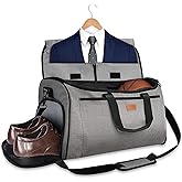 FAIRWIN Garment Bags for Travel 60L Waterproof 2-in-1 Hanging Duffle Bag for Men Women with SBS Zipper & Shoes Compartment