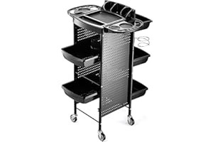 Yueieoun Hair Salon Cart with Worktop, Salon Trolley with Wheels, 5-Drawer Trays Rolling Salon Station, Hair Salon Beauty Storage Cart, Salon Rolling Cart for Hair Stylist Hairdresser Beauty Tattoo