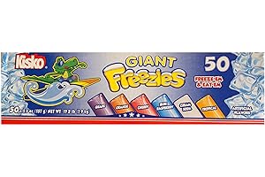 RUSEPIN KISKO KIDS GIANT FREEZIES 50 Pack Freeze Pops 6 Flavors