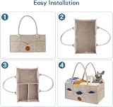 Maliton Nappy Caddy Khaki 13x9x7in with Removable Dividers Baby Organizer view 9