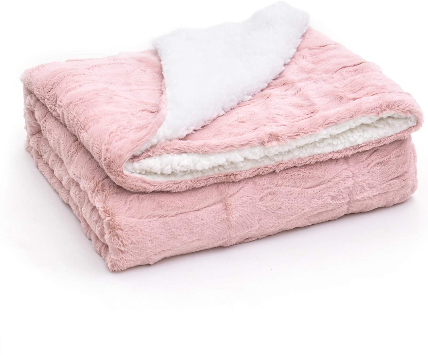 Amazon Com Tache Home Fashion Faux Fur Sherpa Throw Blanket 63x87 Dusty Rose Home Kitchen