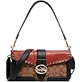 georgie shoulder bolsa in colorblock signature canvas with rivets