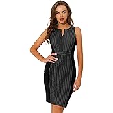 Allegra K Women's Work Sheath Dress Sleeveless Business Office Pencil Dresss