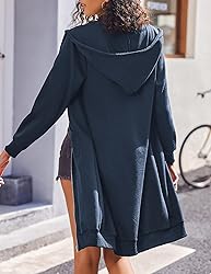 ELESOL Women's Longline Hooded Sweatshirt/Hoodie
