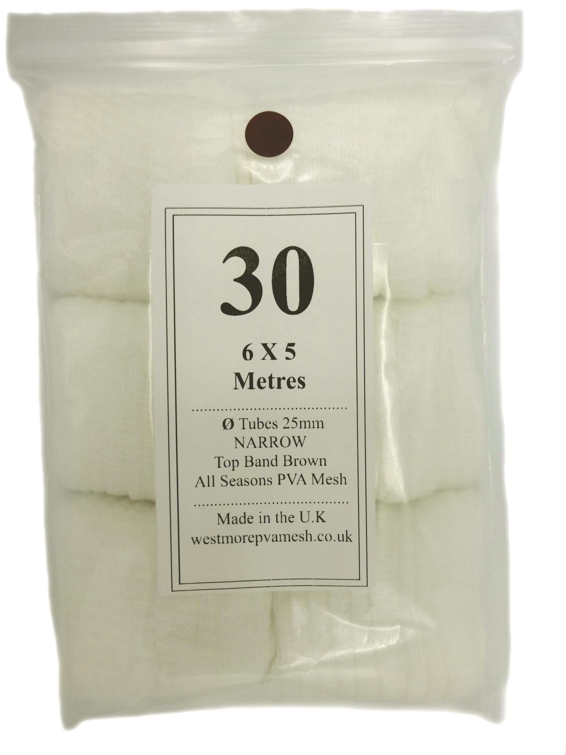 WESTMORE 25mm PVA MESH 6 X 5m Refills 30 Metre Multipack Make Carp Fishing Bait BAGS Fast Dissolve