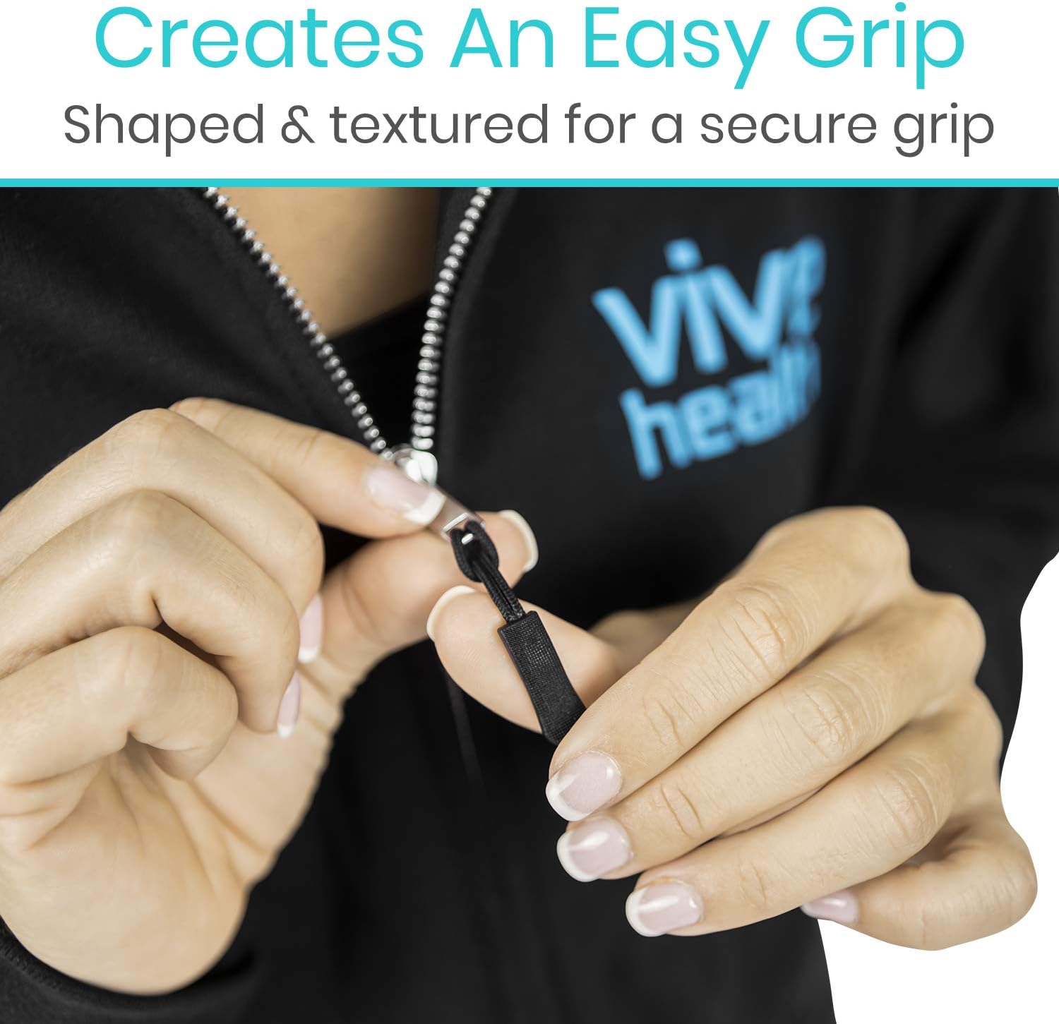 Vive Zipper Pulls (10 Pack) - Helper Grip Replacement Fix for Clothes, Shoes, Purse, Handbag, Luggage, Jacket, Backpack, Boot - Universal Easy Gripper Puller - Set of Plastic Repair Tabs Dexterity Aid