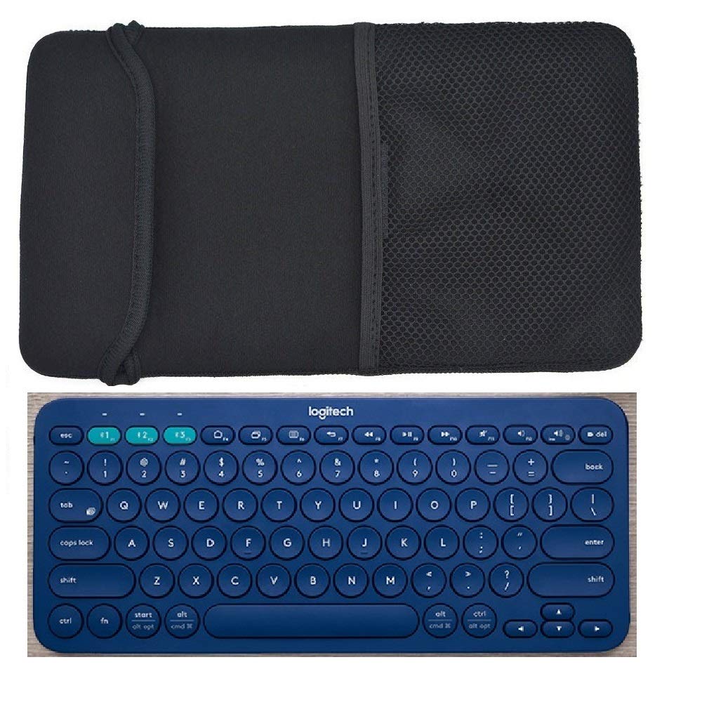 Orchidtent Black Color Neoprene Carrying Protection Sleeve Case Cover for Logitech K380 Multi-Device Bluetooth Keyboard and Arteck HB030B Portable Wireless Keyboard Case(K380)