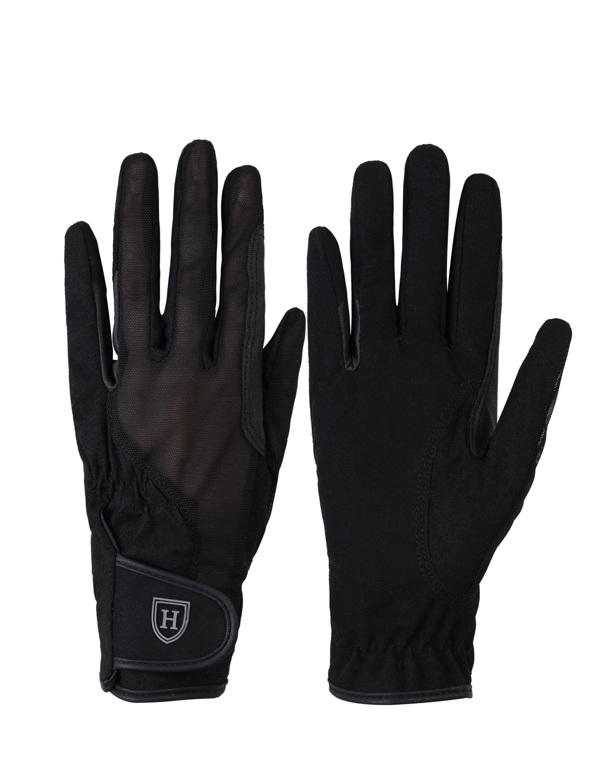 Photo 1 of Harrison Howard Horse Riding Gloves Comfortable Grip for Gardening, Running or Cycling Lightweight Gloves Black L