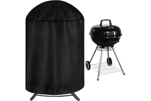 I COVER iCOVER Round Grill Cover, 29" Dia x 38" H Dome Smoker Cover, Waterproof Charcoal Kettle Grill Cover, UV Resistant BBQ Cover, Outdoor Barbecue Cover for Weber Char-Broil, Brinkmann and More