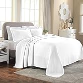 Superior Solitaire Cotton 3 Piece Bedspread Set, Home Bed Decor, Decorative Textured Bed Spread, 2 Pillow Shams, Airy Blanket, Matelasse Coverlet Bedding, All-Season Accent Blanket, King, White