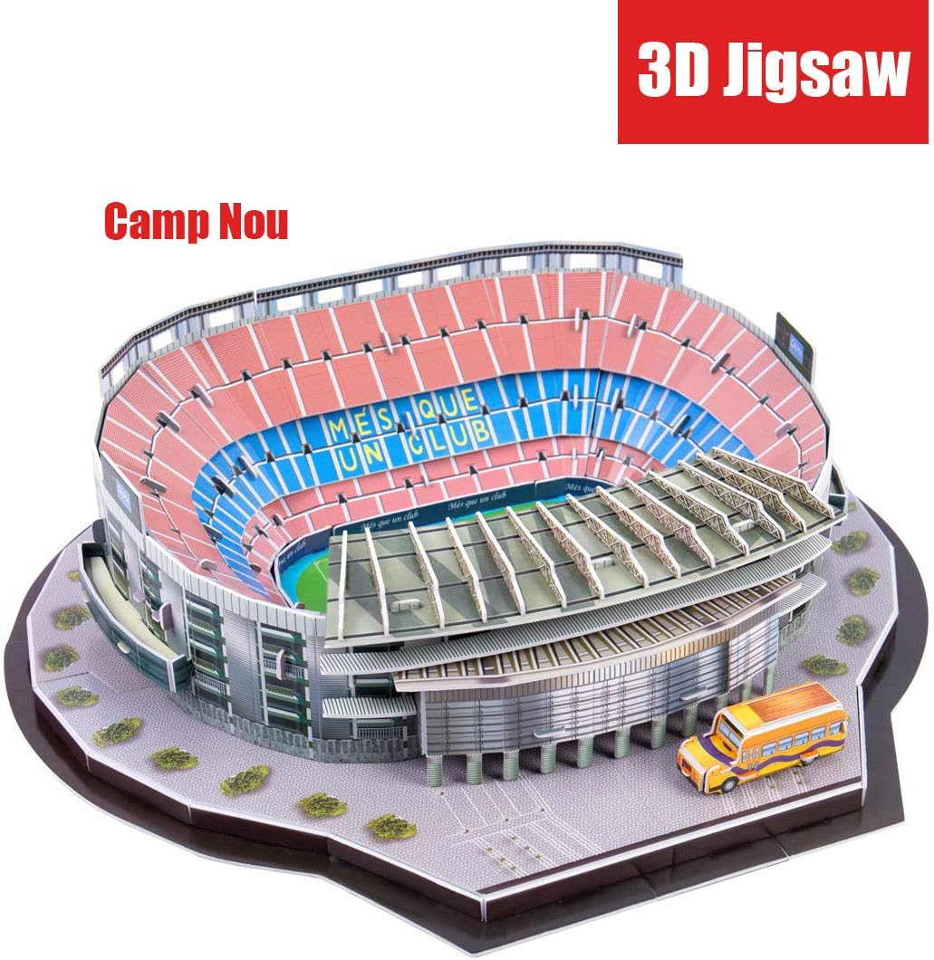 3D Jigsaw Puzzle for Kids and Adults Football Stadium Series Easy Click Technology Pieces Fit Together Perfectly Educational NOU Camp