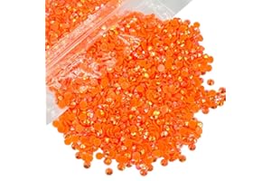 qiipii 5000PCS 4mm Orange AB Resin Rhinestones for Crafts AB Flatback Jelly Rhinestones Bulk SS16 Non-Hotfix Stones Diamonds Crystals Gems for Mugs Tumblers Bottles Cups DIY Crafts Decoration etc