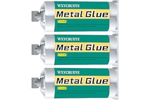 WXYCRUEYE Super Glue for Metal, Welding high Strength Oily Glue - Exhaust Pipe, car, Yacht Repair kit，Two Part Metal Adhesive, Heavy Duty Waterproof epoxy Glue for Metals, Plastic, Ceramics, Fiberglass, PVC