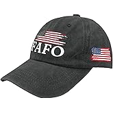 Made in USA FAFO American Flag Ball Caps Cotton Washed Baseball Caps Adjustable Hat Custom Gifts for