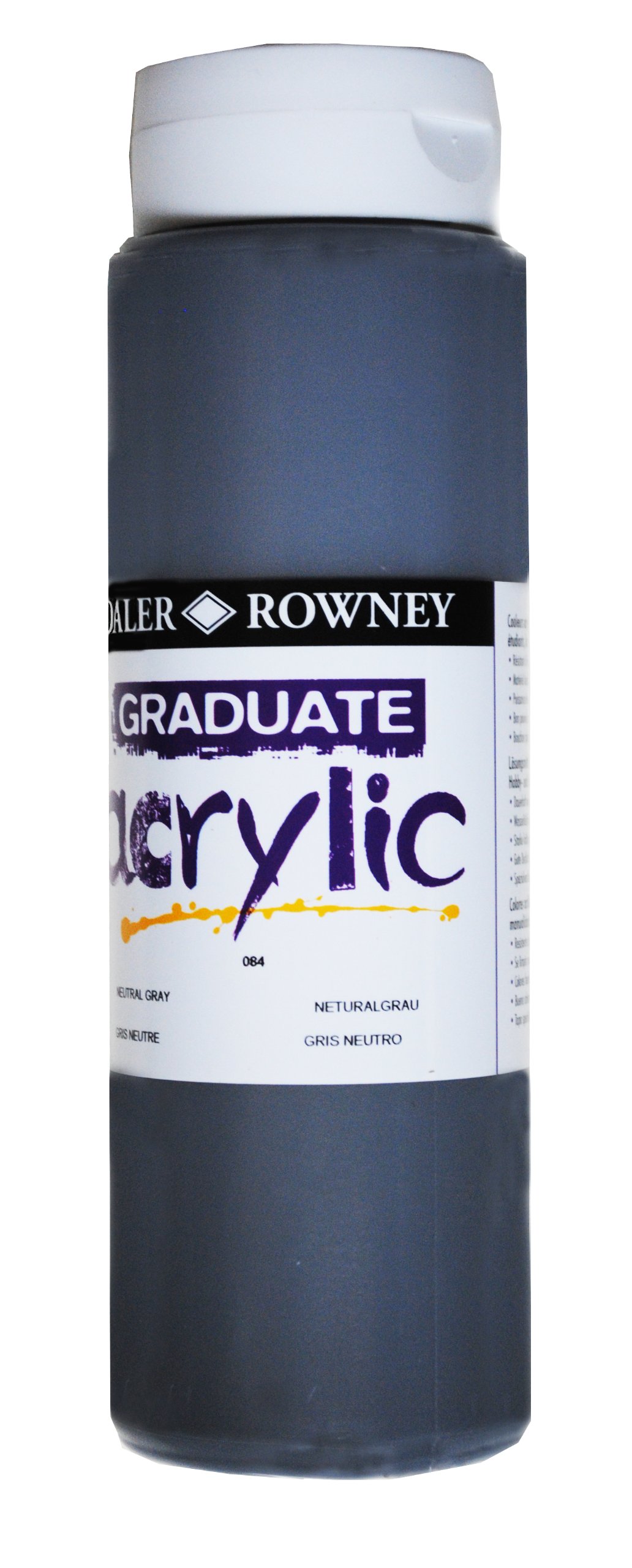Daler-Rowney Graduate Acrylic Paint, Plastic Bottle, 16.91oz - 500 ml, Neutral Grey