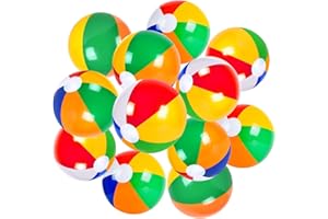 Coopay Inflatable Beach Balls Classic Rainbow Swimming Pool Ball Birthday Beach Party Decoration Summer Water Games Gifts 8 t