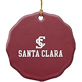 GRAPHICS & MORE Santa Clara University Primary Logo Porcelain Scalloped Holiday Christmas Tree Ornament - 2.8" (7.1 cm)