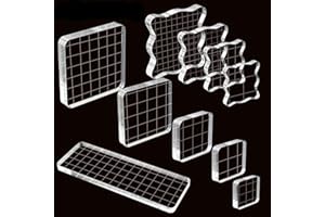 Lot de 10 blocs de tampons en acrylique transparent de tailles assorties - Blocs de montage en acrylique transparent avec lig