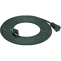 Amazon Basics 16/3 Vinyl Outdoor Extension Cord - Green, 15 Foot