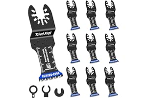 Trivd Frol 10PCS Japanese Tooth Oscillating Saw Blades, Curved Edge Oscillating Multitool Blades Clean Cut for Wood, Plastic, Oscillating Tool Blades Fit Dewalt Milwaukee Ryobi Rockwell Bosch