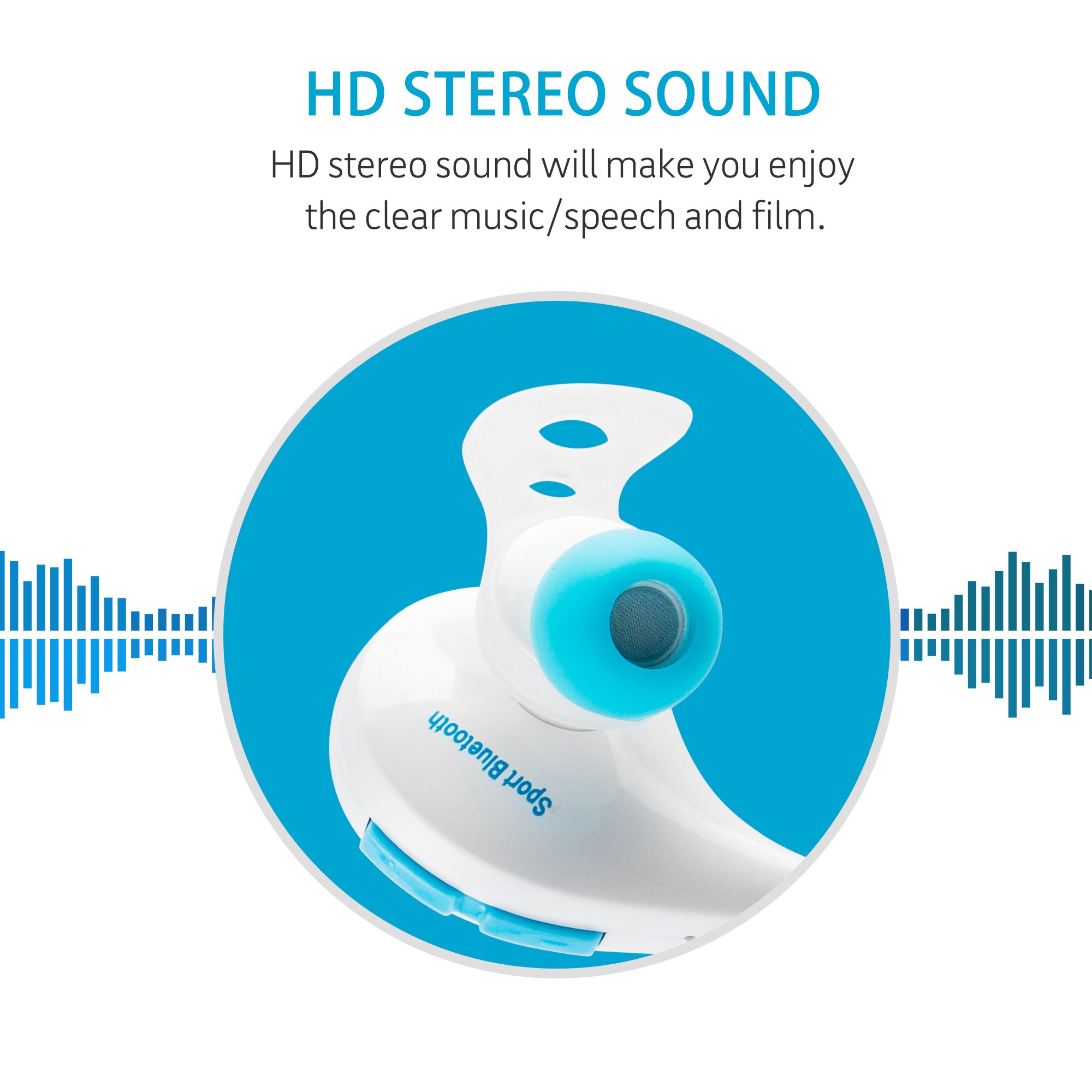 Fantime Bluetooth Headphones Wireless Bluetooth Headsets Sports In-ear Earphones Sweat-proof Wireless Stereo Headphones for Smartphones(Black Green)