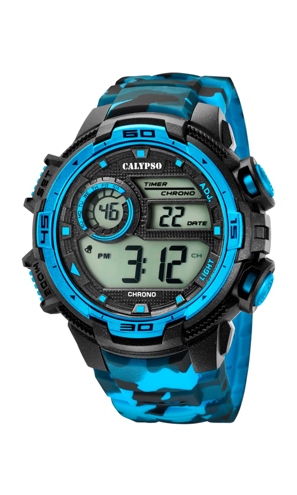 CALYPSO Mens Quartz Watch, Digital Display and Plastic Strap K5723/4