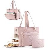 Marscamd Teacher Tote Bag with Lunch Compartment & Accordion File Organizer,15.6" Laptop Work Bag with Crossbody Strap