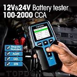 TOPDON BT200 Car Battery Tester 12V 24V 100-2000CCA Digital view 2