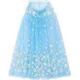 PHOGARY Snowflake Princess Cape Princess Cloak Princess's Hooded Cape for Girls, Fancy Dress Halloween Costume Capes Carnival Birthday Party Cosplay Dress Up for Girls