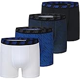 New Balance Boys' 3.5" Underwear, Performance Boxer Briefs (4 Pack)