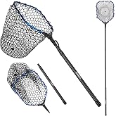 THKFISH Carbon Fiber Fishing Landing Net- 27 to 157.5 Inch Long Handle, Portable Collapsible Fishing Net for Salmon, Steelhead, Fly, Catfish, Bass, Trout Fishing, Trout Net, Dip Net Gifts for Men