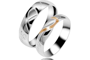 Tobestu Couples Titanium Stainless Steel Wedding Engagement Band Rings Engraved Real Love Y552-2D